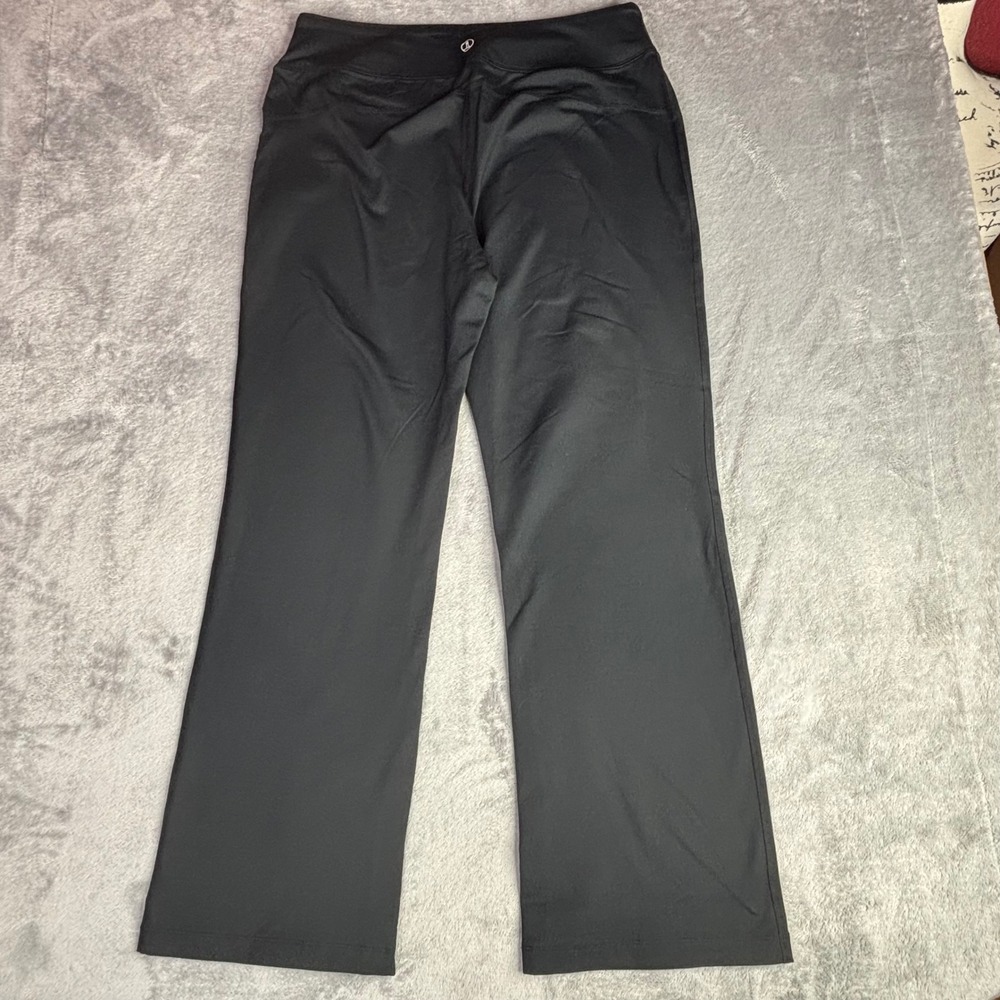 Lands End Activewear Pants Women L Black Stretch Yoga Athleisure Straight Leg - Picture 6 of 9